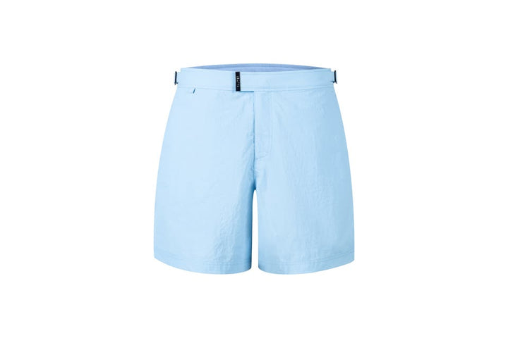 RAUTER Mid Baby Blue swim shorts, front
