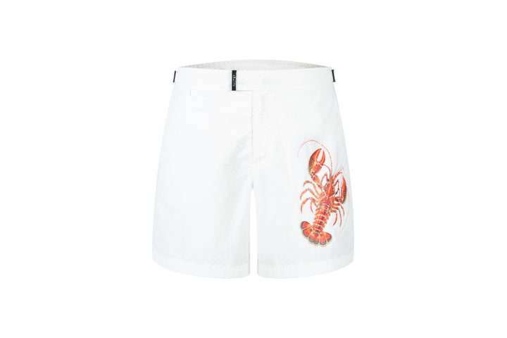 RAUTER Atlas Abissal I — red lobster 3D print men's swim shorts on ecru, view 1 of 7