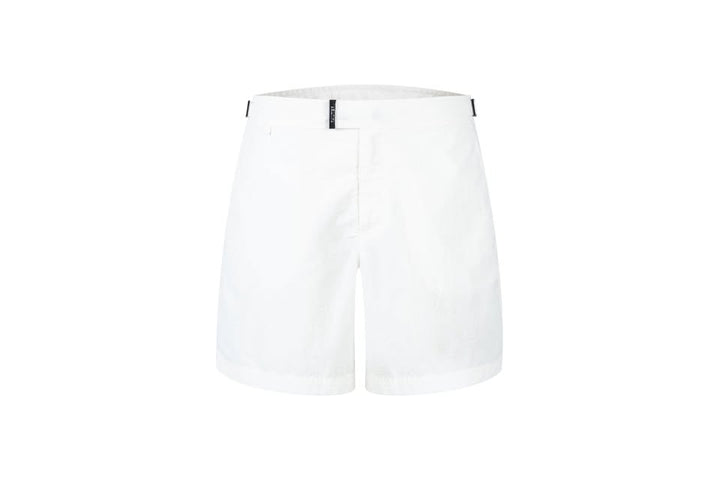 RAUTER Mid White swim shorts, front